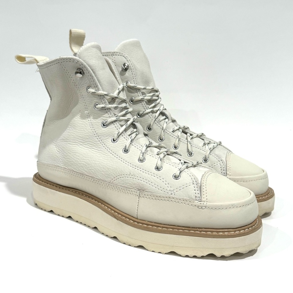 Converse Chuck Taylor Crafted Hi White Leather Boots - Size M8 or W9.5
